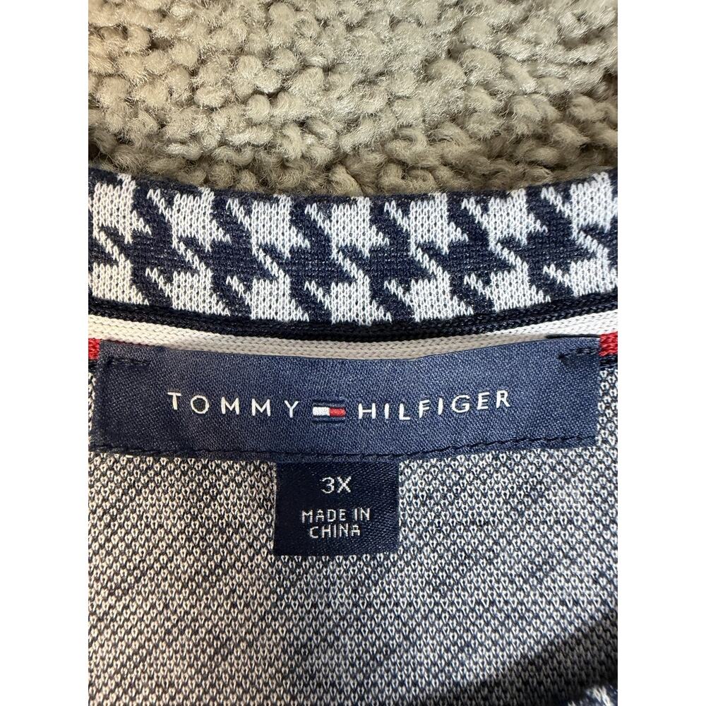 Tommy Hilfiger Tunic Womens 3X Blue Check Long Sleeve Crew Neck Polyester - Picture 4 of 11